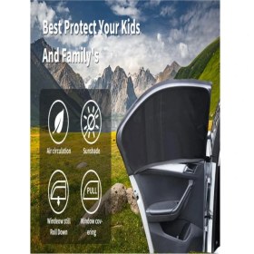 Resim Ankaflex Araba Yan Cam Perdesi Oto Arka Perde Araç Güneşlik Gölgelik Bebek Çocuk Bebe Örtü Cam Çorabı Filmi 