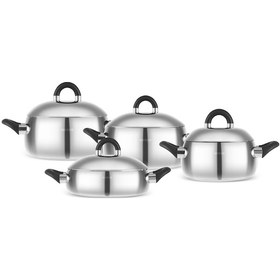 Resim Karaca Fuji İndüksiyon Tabanlı 8 Parça Çelik Tencere Seti Gümüş 