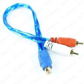 Resim Yüksek Kalite Silikon RCA Dişi - 2 RCA Erkek Anfi Y Ayırıcı Kabl 