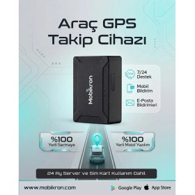 Resim Mobikron MK-500 Mıknatıslı Araç Takip Cihazı 2026 - 24 Ay Hatlı Şarjlı Kablosuz Gps - Gerçek Zamanlı 