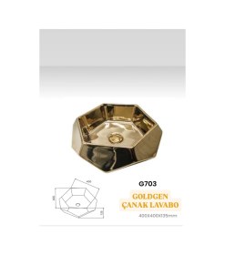 Resim Boheme Tasarım Şık Goldgen Lavabo Gold 