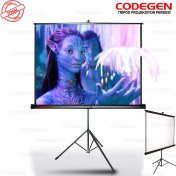 Resim Codegen TX-18 180x180 cm Tripod Ayaklı Taşınabilir Manuel Projeksiyon Perdesi (Arkası Siyah Fonlu) 