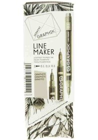 Resim Derwent Graphik Line Maker Teknik Çizim ve Grafik Kalemi 3'lü Set N11.157 