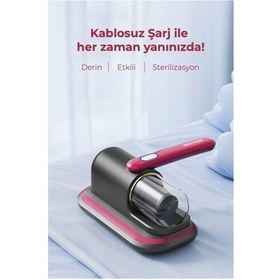Resim teknotrust Anti Uv Işınlı Şarjlı Yatak ve Koltuk El Süpürgesi Gri 