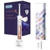 Resim Oral-B 456432 Genius X Ai Art Of Brushing Rose Gold Şarj Edilebilir Diş Fırçası ve Seyahat Kabı Oral-B