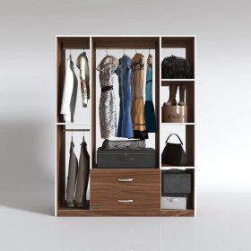 Resim Kenzlife giysi dolabı orhan 175*120*40 cvz gardırop 2 çekmeceli 