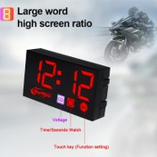 Resim DC 12V Araba 3-in-1 Dijital Voltmetre Göstergesi LED Ekran Gerilim Voltmetre Monitörü Zaman Volt Saniye Sayacı Su Sıcaklığı için Araba Motosikletleri 