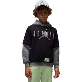 Resim Jordan Kids Jdb Mj Future Flight Po Hoodie Erkek Çocuk Siyah Sweatshirt 