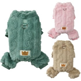 Resim Yumuşak Pelüş Köpek Montu - Çıkarılabilir Yaka ve Üstten Giyim Tasarımı ile Küçük Orta Boy Köpeklere Özel Rahat Kışlık Kazak, İç İplikli Polar Ceket, Kalp Şeklinde Oymalar & Kolay Geçiş için Halka, Bej/Nane Yeşili/Pembe/Beyaz, 4 Mevsim Soğuk Havada Evcil Hayvan Giysisi Pomeranian, Chihuahua, Shih Tzu, Puget Spaniel, King Charles Spaniel gibi ırklara Uygundur 