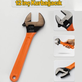 Resim Kurbağacık Mengene 12 Inç 300 mm 30 cm Metal Sabitleme Ingiliz Anahtarı Kurbacık 