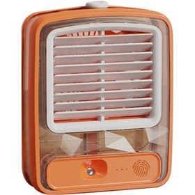 Resim Sis Spreyli Küçük Masa Vantilatörü, Led Gece Lambası, A 3048 Portakal Rengi 