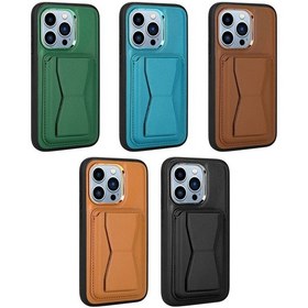 Resim İphone 13 Pro Uyumlu Kartlıklı Standlı Pu Deri Zore Memo Kılıf-kahve Açık Kahve Açık 
