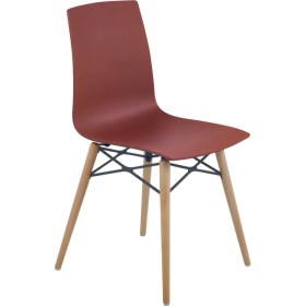 Resim Papatya X-Treme Pro Wox Sandalye Kiremit Kırmızısı Ahşap Kayın Ayaklı 