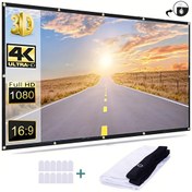 Resim MAOHUTER D-150 3.0 150 İnç 4K Ultra HD Taşınabilir Projeksiyon Perdesi Taşıma Çantası ve Askı Kayışları ile Ev Sineması, Kamp, İç/Dış Mekan Kullanımı için Yüksek Netlik 