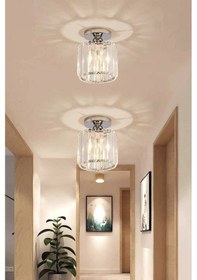 Resim Kristal Taşlı Model Modern Tekli Plafonyer Model Krom Avize 