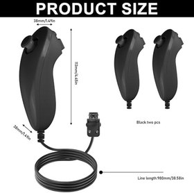 Resim 2'li paket Nunchuk Controller Wii için: Nunchuck kumanda Joystick, uzaktan Nunchuk Jostick oyun kumandası uyumlu, yedek kumanda uyumlu, Nintendo Wii ve Wii U konsolu için Nunchuck denetleyici 