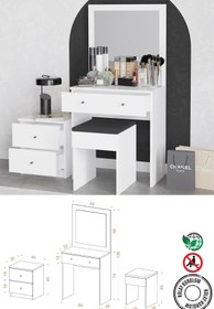 Resim Decormet Nice Makyaj Masası Beyaz 