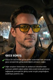 Resim Focus On Antifar Fotokromik 3in1 Gözlük | Gece Sürüş | Ekran | Güneş | TS006 