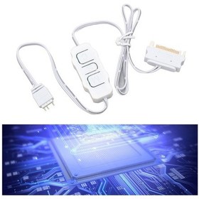 Resim Dianziye 5v 3pin Argb Kontrolör - Sata Beslemeli Fan Işık Hızı Ve Renk Ayar Cihazı Siyah 
