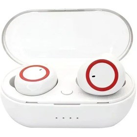 Resim Beyaz-kırmızı Y50 Tws Bluetooth Kulaklıklar Kablosuz Kulaklık Hıfı Stereo Kulaklık Gürültü Azaltma Spor Kulaklıkları İphone Xiaomi Samsung Için 