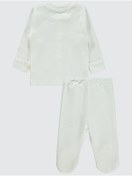 Resim Civil Baby Organik Pamuklu 0-6 Ay Bebe Pijama Takımı - Ekru 0-1 Ay 