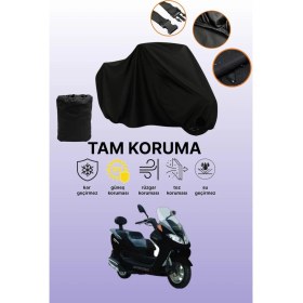 Resim Dokaca Siyah Mondial 150 Zat Uyumlu Motor Branda, Koruyucu Örtü, Motosiklet Brandası 