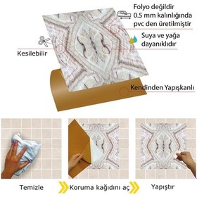 Resim Tink Kendinden Yapışkanlı Mermer 018 Desenli Pvc Karo 30x30 Cm 