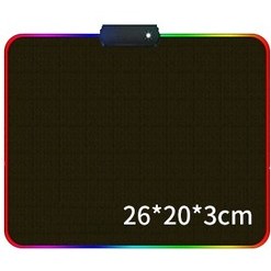Resim Cbtx Büyük RGB Mouse Pad Gaming Fare Matı - Siyah 26 x 20 x 3 CM Siyah 