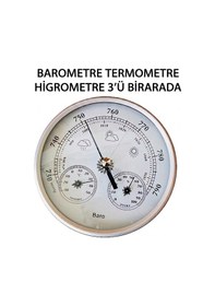 Resim Barometre-termometre-higrometre 3'ü Bir Arada Krom Renk 