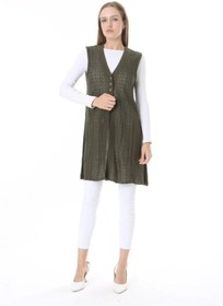 Resim Fresh&Moda Kadın Triko Mevsimlik Araboy Merserize Büyük Beden Anne Yelek 