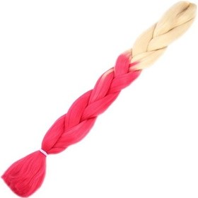Resim Afrika Örgüsü Ve Rasta İçin Sentetik Ombreli Saç / Platin / Pembe - Aysc-461794 Karışık - Çok Renkli 