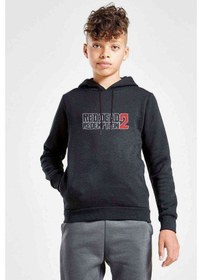 Resim Red Dead Beyaz Logo Baskılı Unisex Çocuk Kapüşonlu Siyah Sweat 