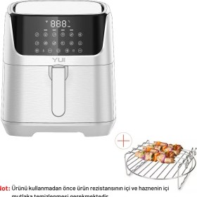 Resim Yui Maxifry Pro Smart Airfryer M25 5.5 Lt Yağsız Beyaz Fritöz Outlet Teşhir Ürün 