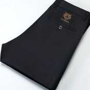 Resim Erkekler için Hafif İş Günlük Pantolonlar - Esnek Polyester-Spandeks Karışımı, Nakışlı Hayvan Deseni, Orta Bel Cepli, Ofis ve Resmi Etkinlikler İçin Makinede Yıkanabilir | Çentikli Yaka Tasarımı | Çok Yönlü Stil 