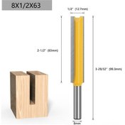 Resim Dofolink Ahşap İşleme Frezi Ucu - Uzun Kılıflı İki Yollu Dik Bıçak, Yuva Açma Ve Kenar Düzenleme, 8x1/2x63 Boyutu, Dayanıklı Malzeme 