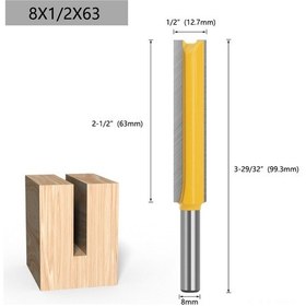 Resim Dofolink Ahşap İşleme Frezi Ucu - Uzun Kılıflı İki Yollu Dik Bıçak, Yuva Açma Ve Kenar Düzenleme, 8x1/2x63 Boyutu, Dayanıklı Malzeme 