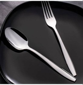 Resim Nehir Sahra Sade 60 Parça Çatal Kaşık Bıçak Takımı Gümüş 