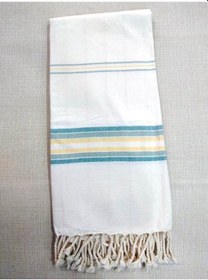 Resim Mandaş Pamuklu El Dokuma Peştemal (80X200) - Krem Sarı 