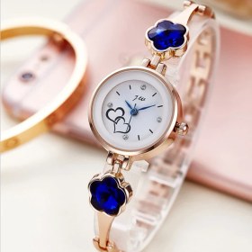 Resim 2xudc Rosegold Mor Sevimli Jw Marka Çiçek Elmas Kalp Baskı Moda Sınırlı Alaşım Bilezik Izle Lüks Charm Sevimli Alaşım Kuvars Izle (Yurt Dışından) 