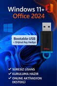 Resim Microsoft Windows 11 Pro veya Home & Office 2024 Pro Plus USB + Orijinal Ürün Anahtarı Hediyeli Lisans 