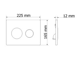 Resim Visam Olimpos Mat Krom Gömme Rezervuar Kumanda Paneli Basma Butonu 230.001 Beyaz 