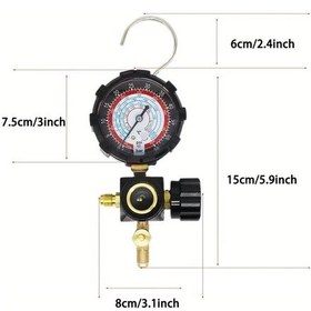 Resim Dashanshop R134a R410a R22 R404a Klima Ölçüm Seti Kırmızı Yüksek Düşük Basınç Kaçak Vanası 