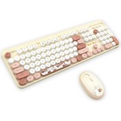 Resim Geezer Hello Bear Kablosuz Klavye Mouse Seti Bej Smk-640 