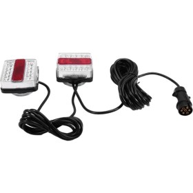 Resim CelestialCo 1 Set 12V Arka Kombinasyon LED Çekme Römork Kuyruğu Işık 7 Pin Evrensel Fren Durdurma Lisans Numarası Plaka Lambası (Yurt Dışından) 
