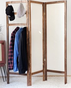 Resim Askılık Paravan Ahşap Elbise Askısı Kumaş Seperatör 5215 