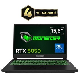 Resim Monster Abra A5 V22.2.2 Core 7 250H 32 GB 1 TB SSD 8 GB RTX5050 15.6" Free Dos Dizüstü Bilgisayar 