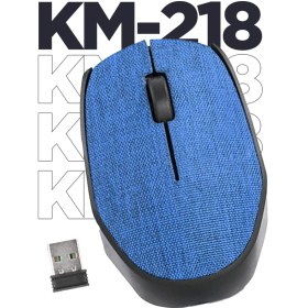 Resim Everest KM-218 USB Mavi 2.4Ghz Kumaş Yüzey Kablosuz Mouse 