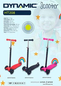 Resim Dynamic HT208 3 Tekerlekli Pembe Çocuk Scooter 