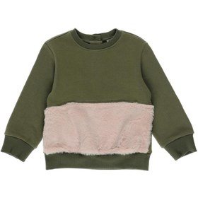 Resim Panço Kız Bebek Peluş Kürk Detaylı Sweatshirt 