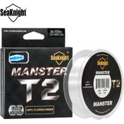 Resim SeaKnight MANSTER T2 Serisi %100 Fluorokarbon Misina - 100M, Karbon Fiber Misina 1.36-15.88KG Yükseltilmiş Batan Misina Deniz Balıkçılığı için, Dayanıklı & Yüksek Performanslı 